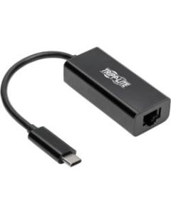 Tripp Lite USB C to Gigabit Ethernet Adapter USB Type C to Gbe 10/100/1000 Thunderbolt 3 Compatible Black - USB 3.1 Type C - 1 Port(s) - 1 - Twisted Pair