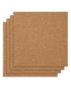 Office Depot Brand Cork Wall Tiles, 12in x 12in, Pack Of 4 Tiles