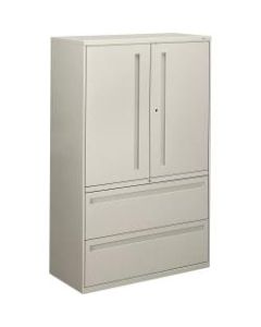 HON Brigade 700 Combo 42inW Lateral 2-Drawer File Cabinet, Metal, Light Gray