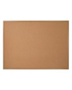 Office Depot Brand Cork Bulletin Board, 36in x 48in, Wood Frame With Light Oak Finish