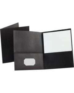 Esselte Letter-Size Twin-Pocket Report Covers, Black, Box Of 25
