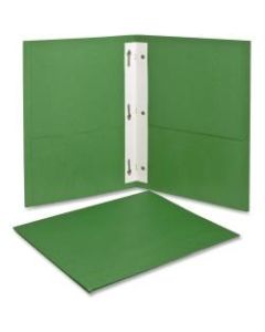 Oxford Twin-Pocket Folders with Fasteners - Letter - 8 1/2in x 11in Sheet Size - 85 Sheet Capacity - 3 Fastener(s) - 1/2in Fastener Capacity for Folder - 2 Inside & Back Pocket(s) - Leatherette Paper - Light Green - Recycled - 2