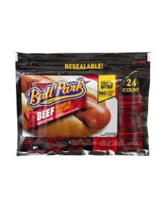 Ball Park Beef Franks Hot Dogs, 45 Oz, Bag Of 24 Hot Dogs