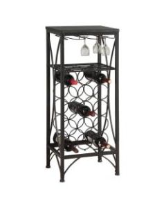 Monarch Specialties Brady Home Bar, 40-1/2inH x 16-1/4inW x 12-1/2inD, Black