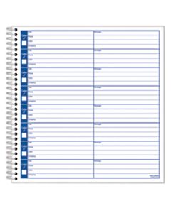 Adams Voicemail Log Book, 8 1/4in x 8 1/2in, 120 Pages, White/Canary Yellow
