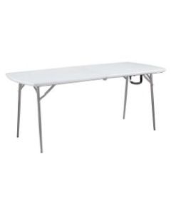 National Public Seating Fold-In-Half Table, 29-1/2inH x 30inW x 72inD, Speckled Gray
