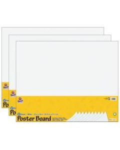 Pacon UCreate Poster Board, 22in x 28in, White, 10 Sheets Per Pack, Case Of 3 Packs