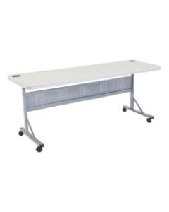 National Public Seating Flip-N-Store Table, 29-1/2inH x 24inW x 72inD, Speckled Gray