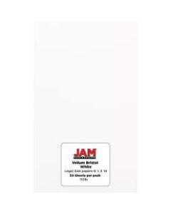 JAM Paper Vellum Bristol Legal Card Stock, Legal Paper Size, 110 Lb, White, Pack Of 50 Sheets