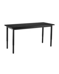 National Public Seating Heavy-Duty Steel Activity Table, 37-1/4inH x 24inW x 48inL, Black