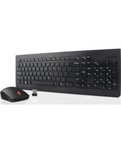 Lenovo Essential Wireless Keyboard and Mouse Combo - French Canadian 058 - USB Wireless RF - French (Canada) - USB Wireless RF - Laser - 1200 dpi - 5 Button - Symmetrical - AA - Compatible with Tablet, Notebook, Desktop Computer (Windows) Pack