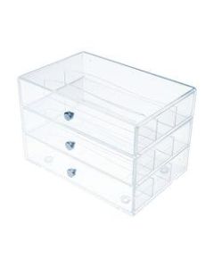 Deflecto Stackable Drawer Organizer, 6-13/16inH x 12-1/2inW x 12-1/2inD, Clear