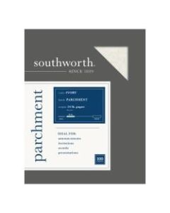 Southworth Parchment Specialty Paper, 8 1/2in x 11in, 24 Lb, Ivory, Pack Of 100