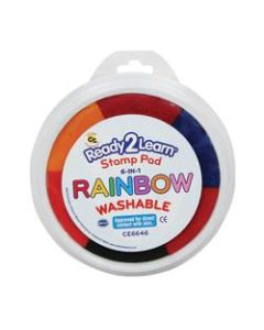 Center Enterprises Jumbo Washable Stamp Pads, 1 Oz, Rainbow Colors, Pack Of 6