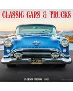 Willow Creek Press Hobbies Monthly Wall Calendar, 12in x 12in, Classic Cars & Trucks, January To December 2022