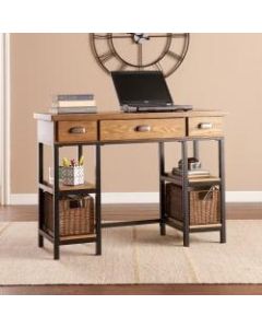 Southern Enterprises Desk, Black/Brown/Gray