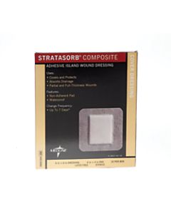 Stratasorb Composite Island Dressings, 6in x 6in, White, Box Of 10, Case Of 10 Boxes