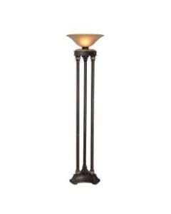 Kenroy Home Colossus 3-Pole Torchiere Floor Lamp, 72inH, Cream Shade/Oil Rubbed Bronze Base