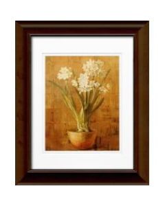 Timeless Frames Katrina Framed Floral Artwork, 11in x 14in, Brown, White Narcissus On Bronze