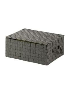 Honey-Can-Do Hinged-Lid Woven Storage Box, Medium Size, Salt/Pepper