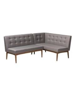 Baxton Studio 9306 2-Piece Dining Nook Banquette Set, Gray