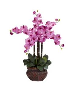 Nearly Natural 31inH Silk Phalaenopsis Arrangement With Decorative Pot, Mauve