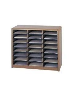 Safco Value Sorter Steel Corrugated Literature Organizer, 24 Compartments, Medium Oak