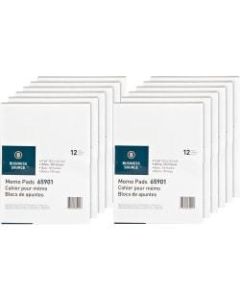 Business Source Plain Memo Pads - 100 Sheets - Plain - Glued - Unruled - 15 lb Basis Weight - 4in x 6in - White Paper - Chipboard Backing - 144 / Carton