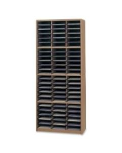 Safco Value Sorter Steel Corrugated Literature Organizer, 72 Compartments, Medium Oak