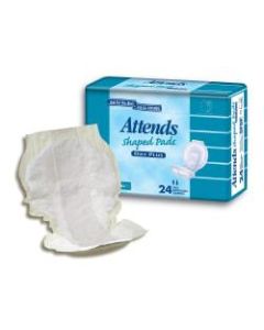 Attends Shaped Pads, Day Plus, 24 1/2in, Box Of 96
