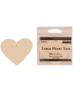 JAM Paper Gift Tags, 3in x 2 1/2in, Ivory Heart, Pack Of 10