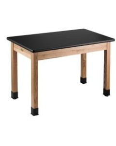 National Public Seating NPS Wood Science Lab Table, 30in x 72in x 24in, Black/Ash