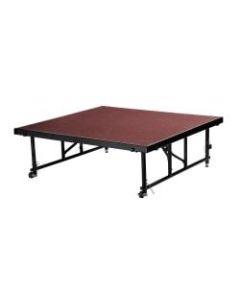 National Public Seating Carpeted Transfix Stage Platform, 4ft x 4ft, Red