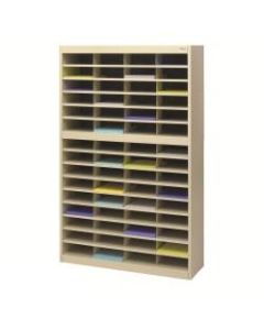 Safco E-Z Stor Steel Literature Organizer, 60 Compartments, 60inH, Tropic Sand