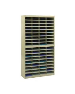 Safco E-Z Stor Steel Literature Organizer, 72 Compartments, 71inH, Tropic Sand