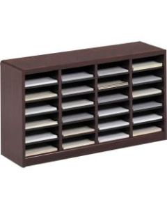 Safco E-Z Stor Wood Literature Organizer, 24 Compartments, 23inH, Mahogany