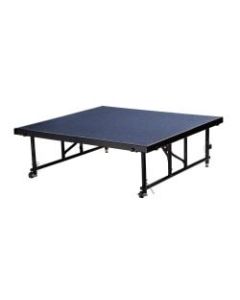 National Public Seating Carpeted Transfix Stage Platform, 4ft x 4ft, Blue
