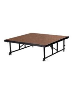 National Public Seating Hardboard Transfix Stage Platform, 24in-32in, 4ft x 4ft, Brown