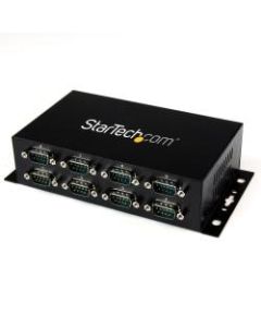 StarTech.com USB to Serial Adapter Hub - 8 Port - Industrial - Wall Mount - Din Rail - COM Port Retention - FTDI USB to RS232