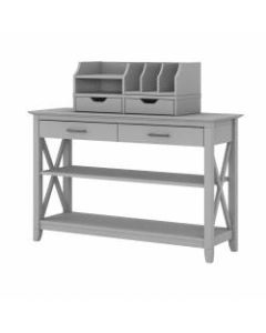 Bush Furniture Key West Console Table With Storage And Desktop Organizers, Cape Cod Gray, Standard Delivery