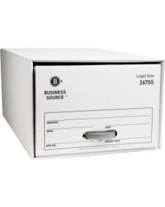 Business Source Drawer Storage Boxes - External Dimensions: 15.5in Width x 23.3in Depth x 10.3inHeight - Media Size Supported: Legal - Light Duty - Stackable - White - For File - Recycled - 6 / Carton