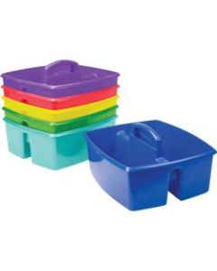 Storex Large Storage Caddy - External Dimensions: 13.2in Length x 11.2in Width x 10.8in Height - Stackable - Plastic - Assorted Bright - For Paint, Marker, Pen - 6 / Carton