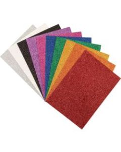 Creativity Street 9x12 Wonderfoam Glitter Sheets - Art Project, Craft Project - 8.50in x 8.25in11.70in - 10 / Pack - White, Silver, Gold, Orange, Red, Pink, Green, Blue, Purple, Black - Foam