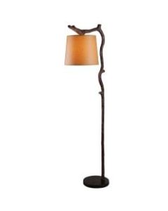 Kenroy Home Overhang Floor Lamp, 61inH, Bronze Base/Tan Shade