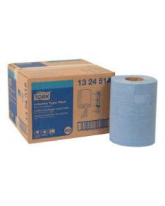 Tork Industrial 4-Ply Paper Wipers, 10in x 15-3/4in, Blue, 190 Wipers Per Roll, Carton Of 4 Rolls