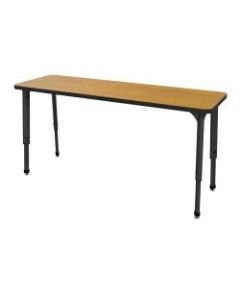 Marco Group Apex Series 2-Student Adjustable Desk, Rectangle, Solar Oak/Black
