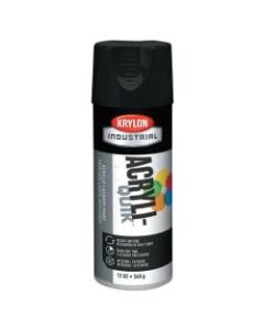 Krylon Interior/Exterior Industrial Maintenance Paint, 12 Oz Aerosol Can, Semi-Flat Black