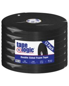 Tape Logic Double-Sided Foam Tape, 1in x 36 Yd., Black, Case Of 12