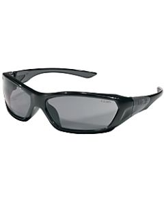 Crews ForceFlex Safety Glasses, Black Frame, Gray Lens