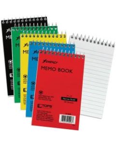 Ampad Memo Book - 50 Sheets - Wire Bound - 3in x 5in - White Paper - Assorted Cover - Pressboard Cover - Recycled - 5 / Bundle